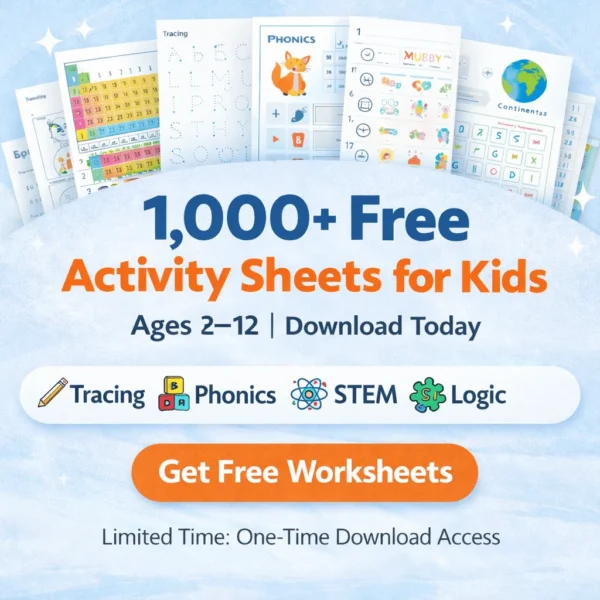 Kids Activitiy WorkSheet 1000+ Kids Activity Worksheets | Printable Learning & Fun Bundle