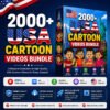 2000+ USA Cartoon Videos Bundle | Kids-Friendly HD Video Collection
